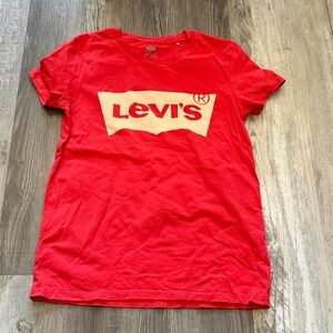 Levi's Bright Red Tee with Cream Logo‎